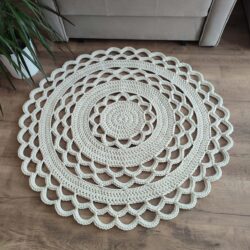 Dywan okrągły z bawełnianego sznurka - Średnica 100 cm - Różne Kolory