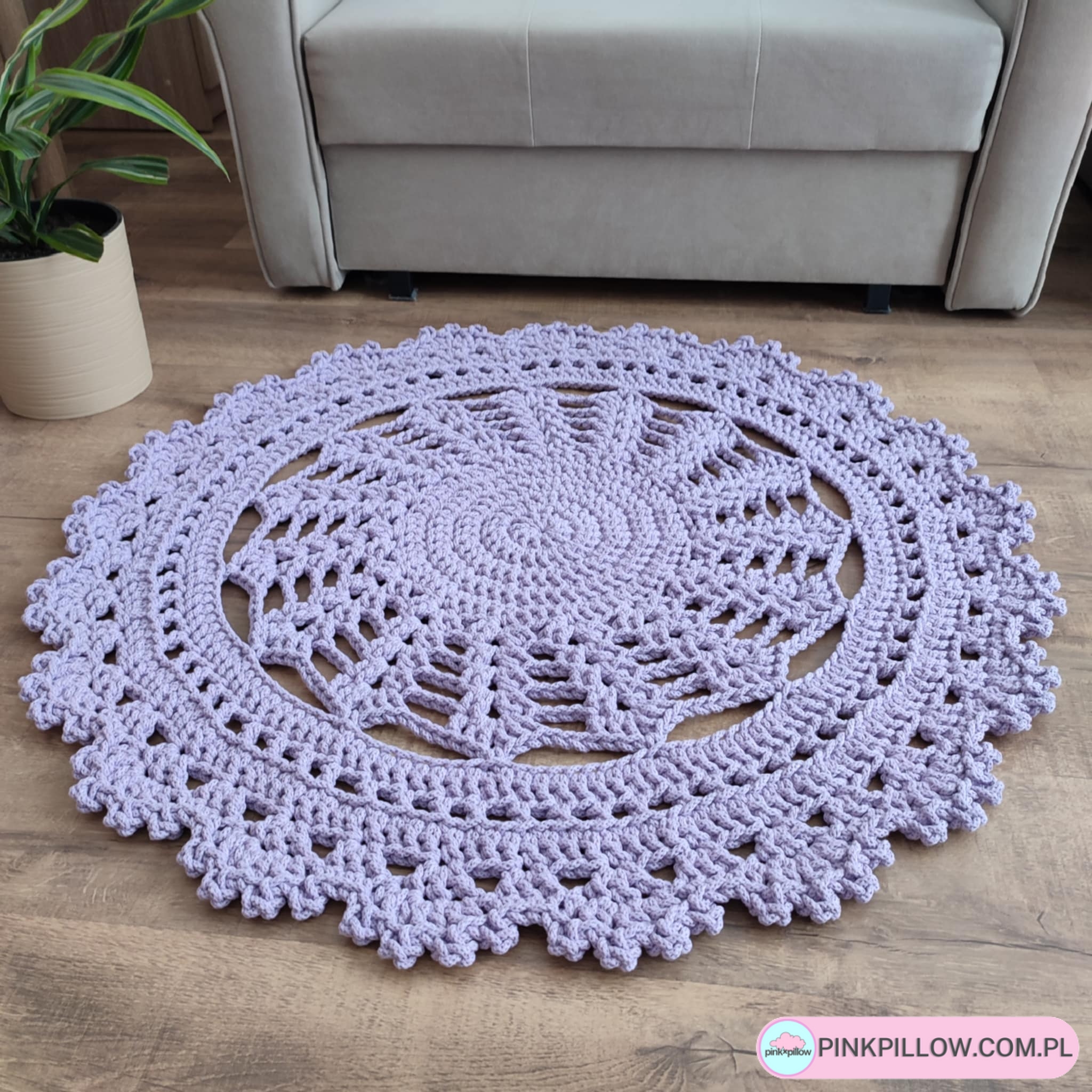 Wzorzysty Dywan ażurowy 90 cm - Różne Kolory - obrazek 2