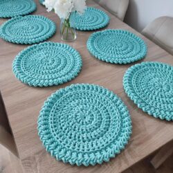 Podkładki sznurkowe, okrągłe 32 cm - Komplet 8 szt. - Różne Kolory