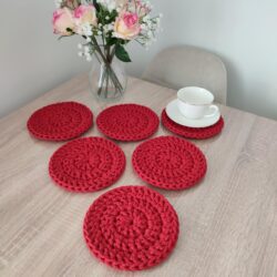 Eleganckie Podkładki na stół Okrągłe 6 sztuk - Średnica 17 cm - Różne Kolory