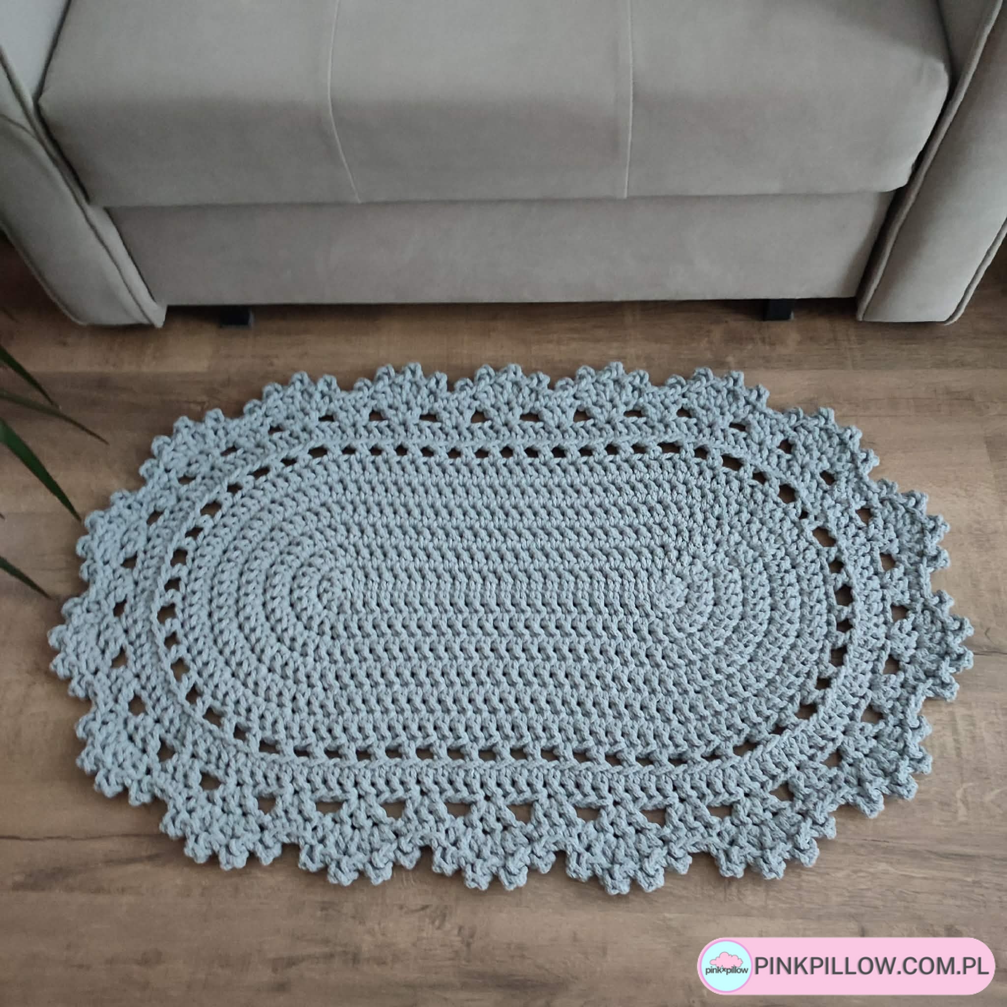 Dywan owalny ze sznurka szydełkowy 55x90 cm - Różne Kolory - obrazek 2