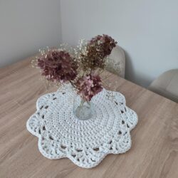 Podkładka na stół Pleciona - Średnica 46 cm - Kolor Biały