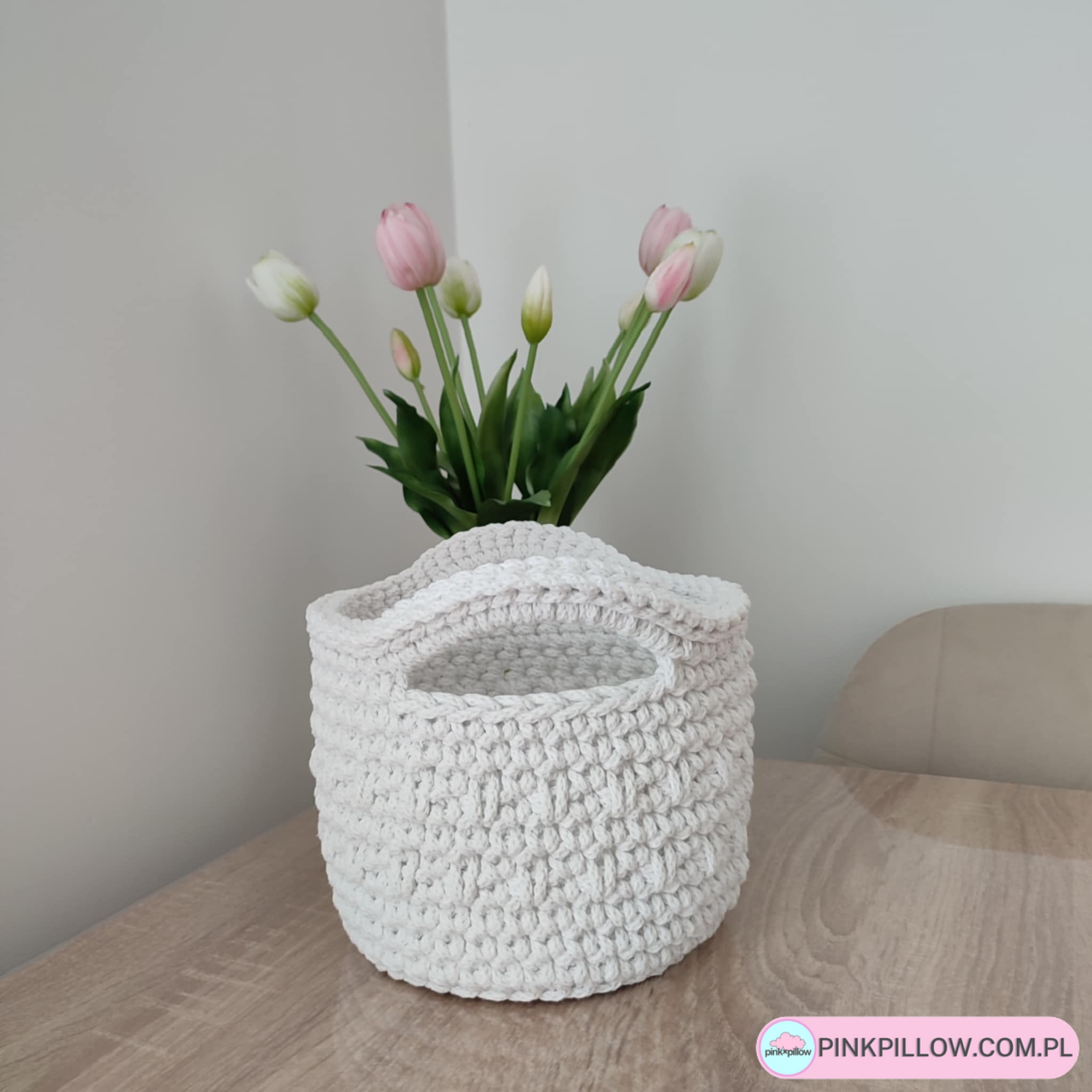 Mały Koszyk z uchwytami ze sznurka - Rozmiar 17x15 cm - obrazek 2