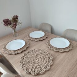 Podkładki pod Talerze materiałowe 30 cm - Komplet 4 sztuki - Kolor Karton