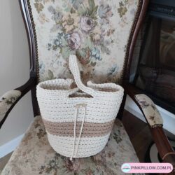 Torba worek ze sznurka - Wymiary 23x28 cm - Kolor Ecru i Karton