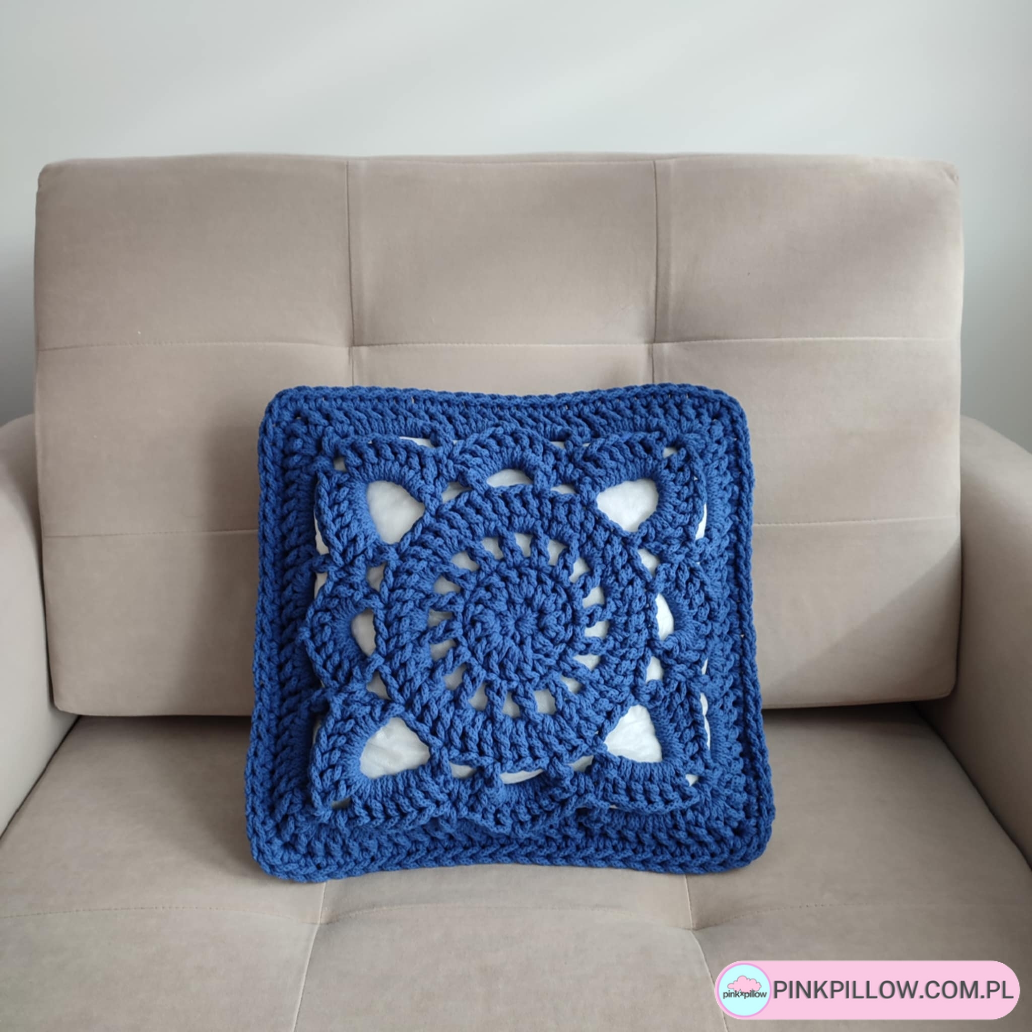 Kwadratowa Poduszka ze sznurka - Wymiary 40x40 cm