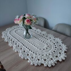 Bieżnik owalny szydełkowy ze sznurka 50x100 cm - Różne Kolory