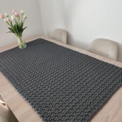 Prostokątna Serweta na stół Prosta - Wymiary 60x110 cm - Kolor Stalowy