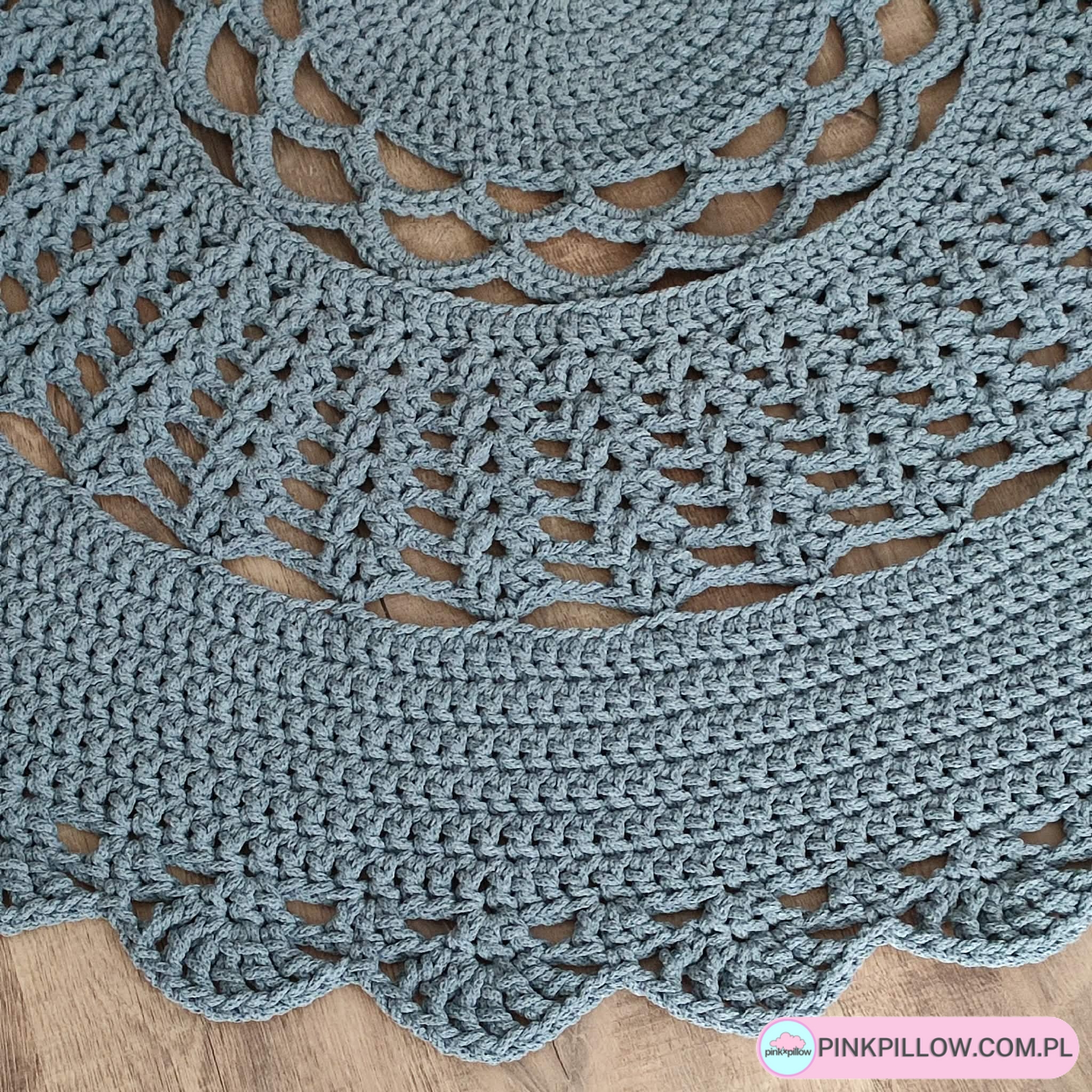 Dywan szydełkowy okrągły ze sznurka 140 cm - Różne Kolory - obrazek 3