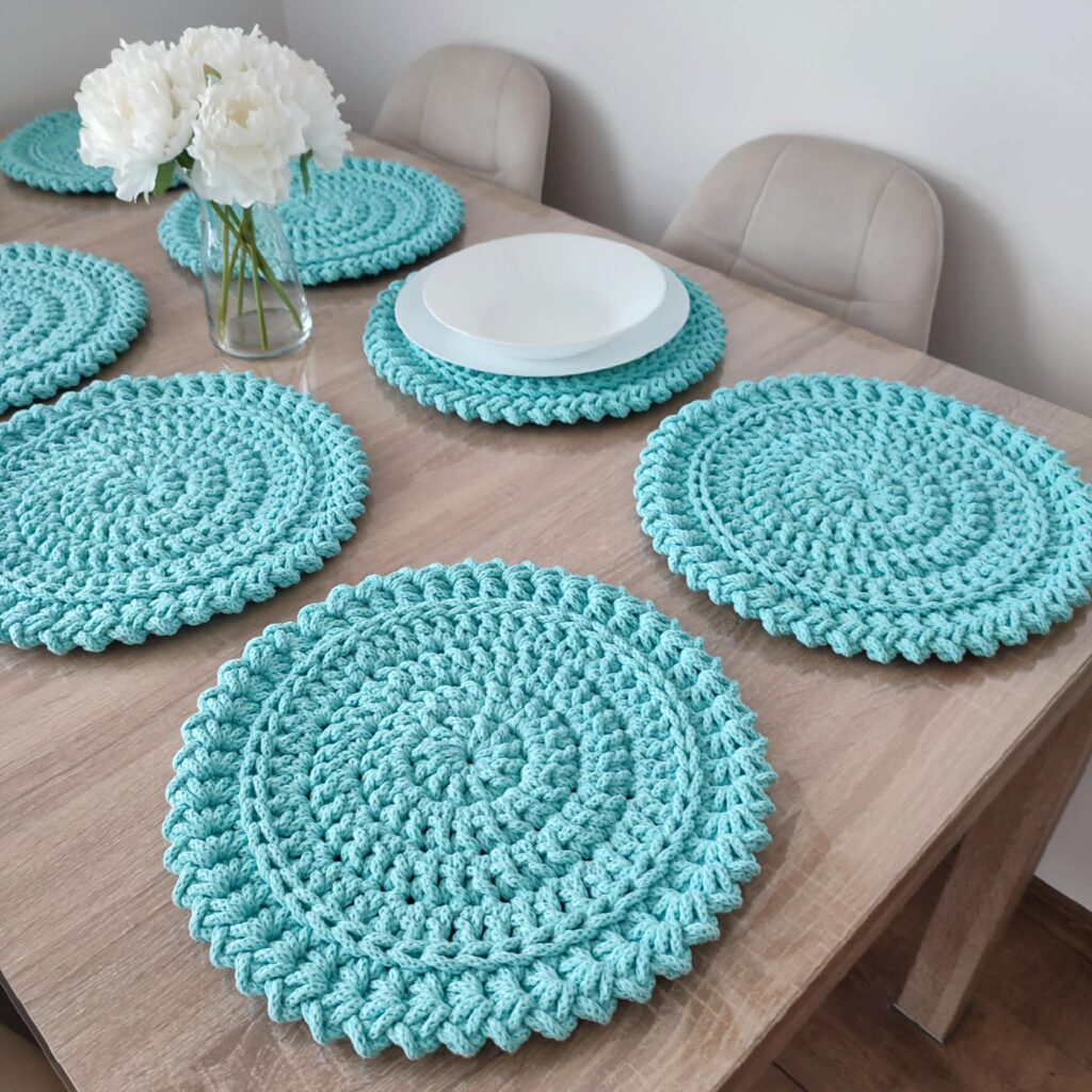 Podkładki sznurkowe, okrągłe 32 cm - Komplet 8 szt. - Różne Kolory