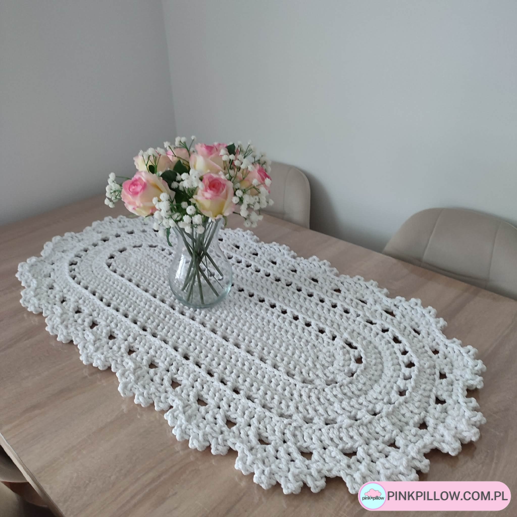 Bieżnik owalny ze sznurka bawełnianego 50x95 cm - Różne Kolory