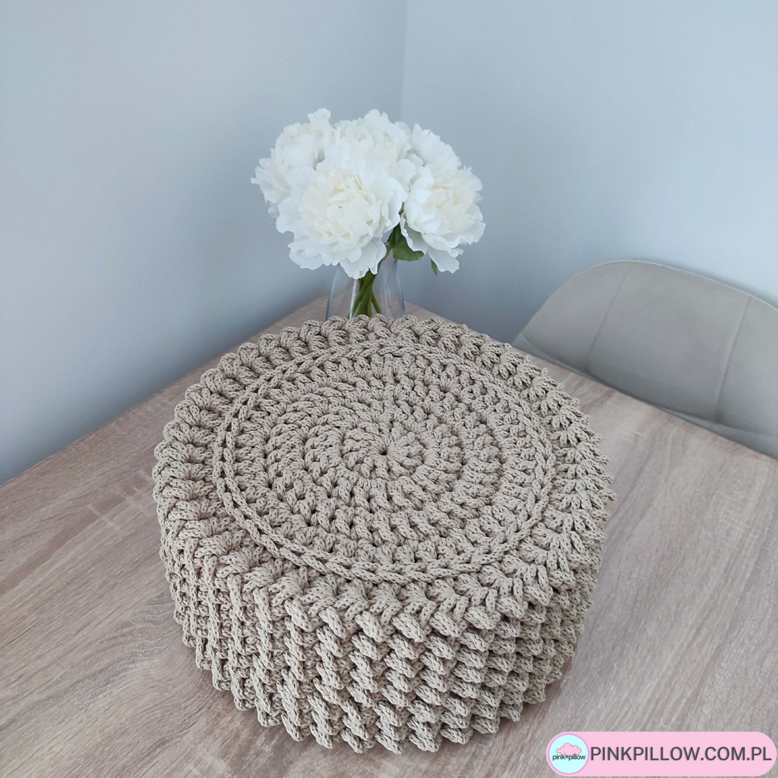 Komplet podkładek szydełkowych ze sznurka 8 szt. - Średnica 32 cm - obrazek 2