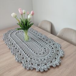 Bieżnik 100x50 cm ze sznurka bawełnianego - Kolor Szary