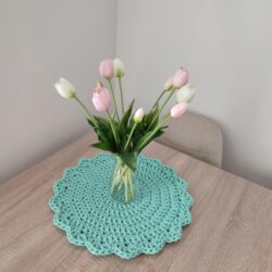 Okrągła Podkładka Bawełniana - Średnica 42 cm - Kolor Miętowy