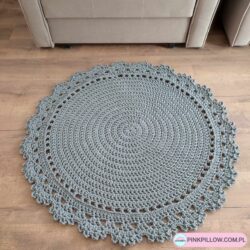 Okrągły Dywan 100 cm na podłogę - Kolor Szary