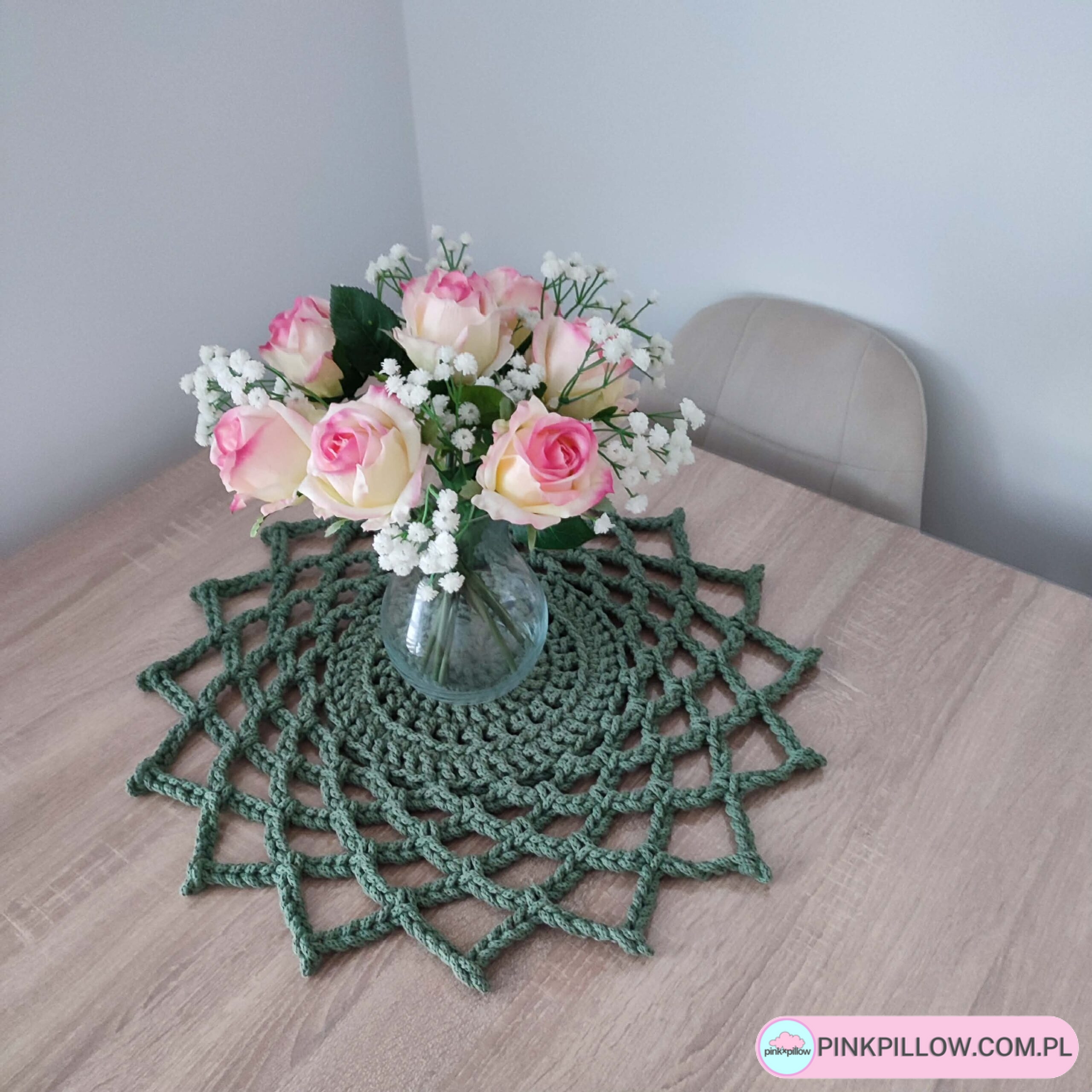 Serweta szydełkowa ze sznurka dekoracyjna 50 cm - Różne Kolory - obrazek 2