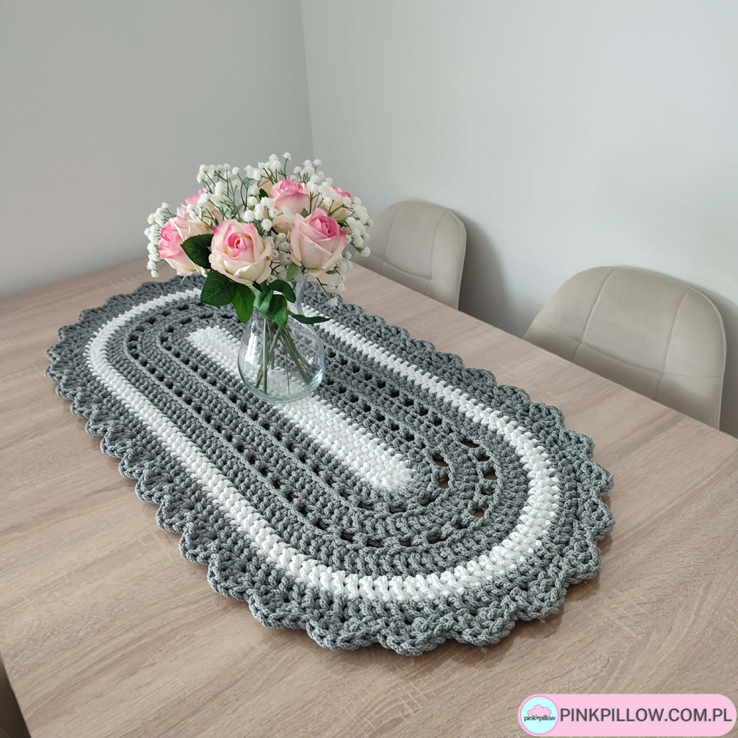 Bieżnik owalny ze sznurka - Wymiar 50x100 cm - Różne Kolory