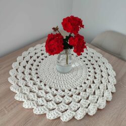 Gruba Serwetka na stolik 60 cm - Kolor Ecru