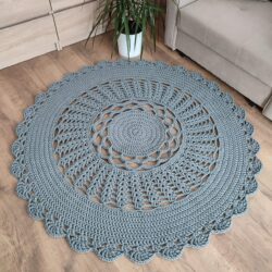 Dywan szydełkowy okrągły ze sznurka 140 cm - Różne Kolory