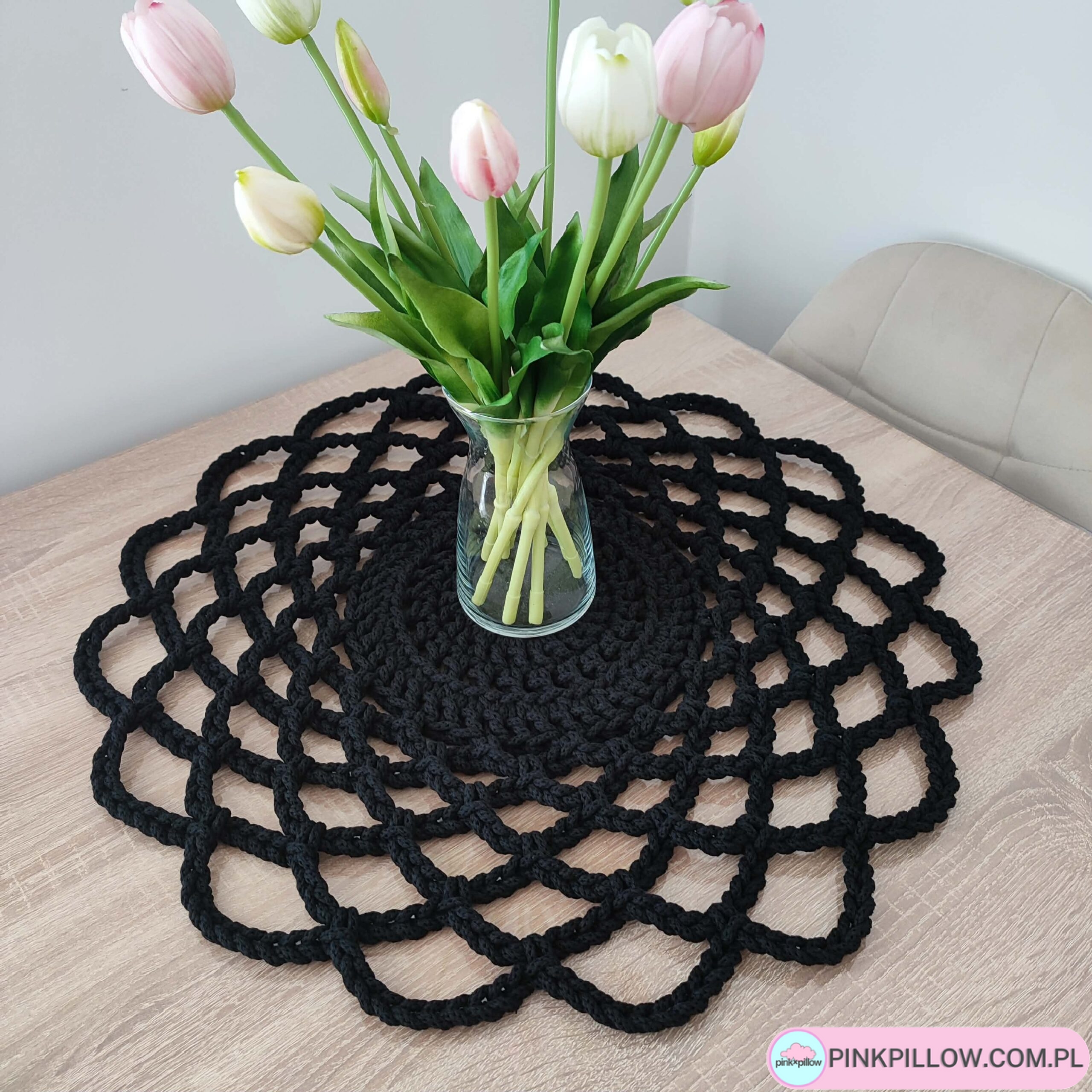 Serweta szydełkowa z pięknym wzorem 55 cm - Różne Kolory