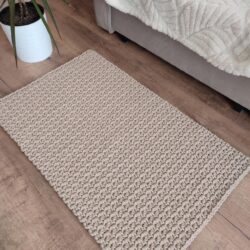 Mały Dywan prostokątny ze sznurka - Wymiary 60x90 cm - Kolor Karton