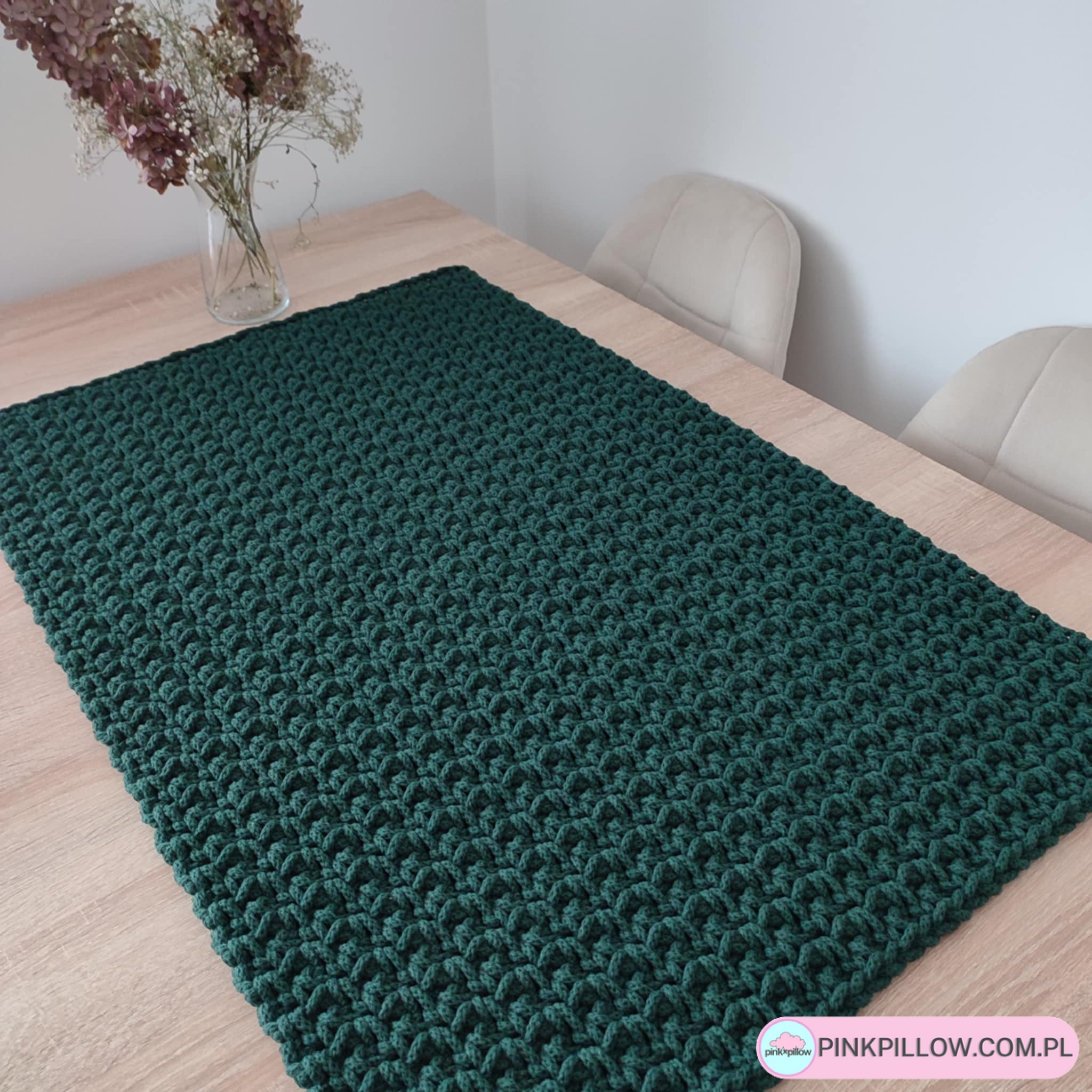 Prostokątny Bieżnik na stół sznurkowy - Wymiar 50×80 cm