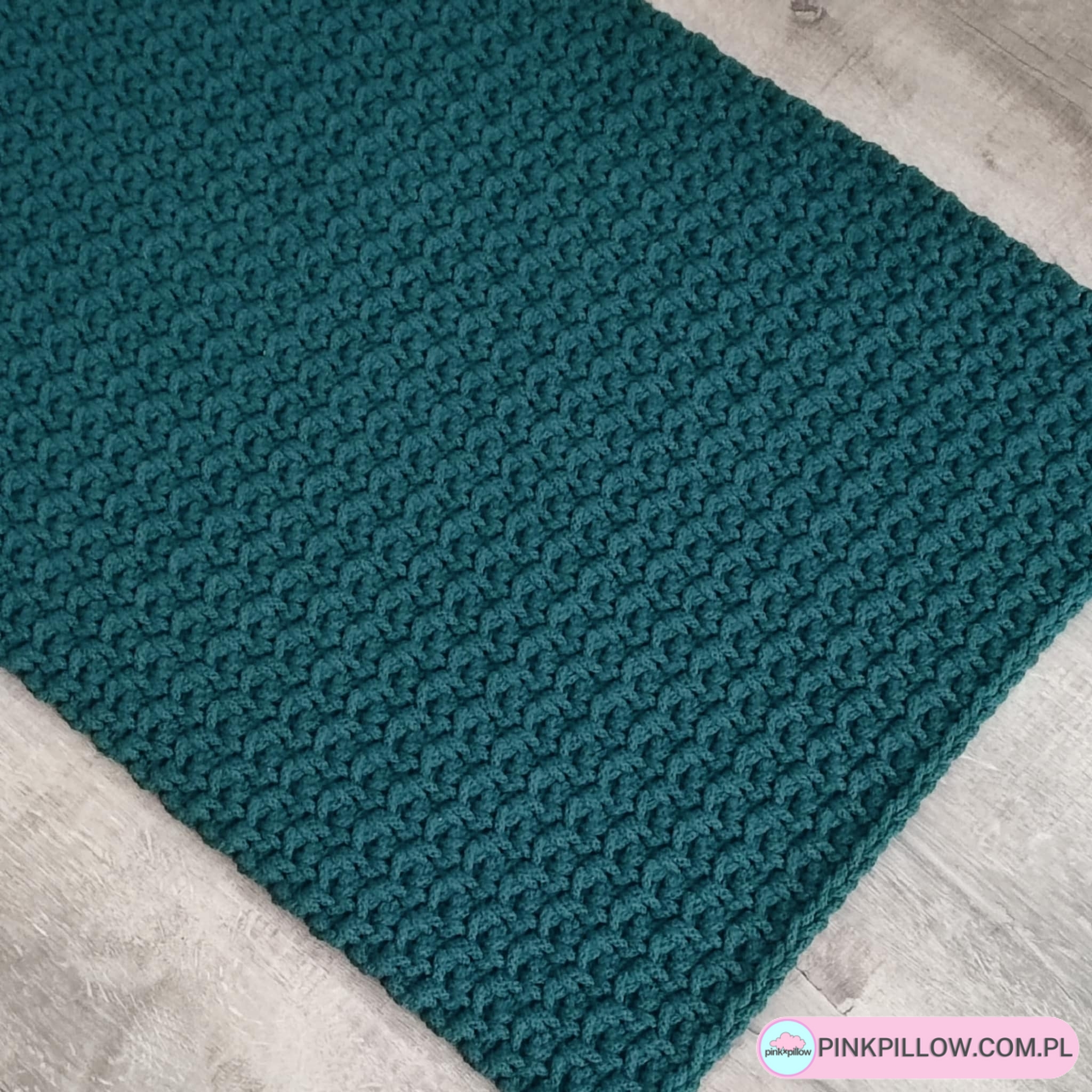 Dywan prostokątny na szydełku - Widok splotu z bliska