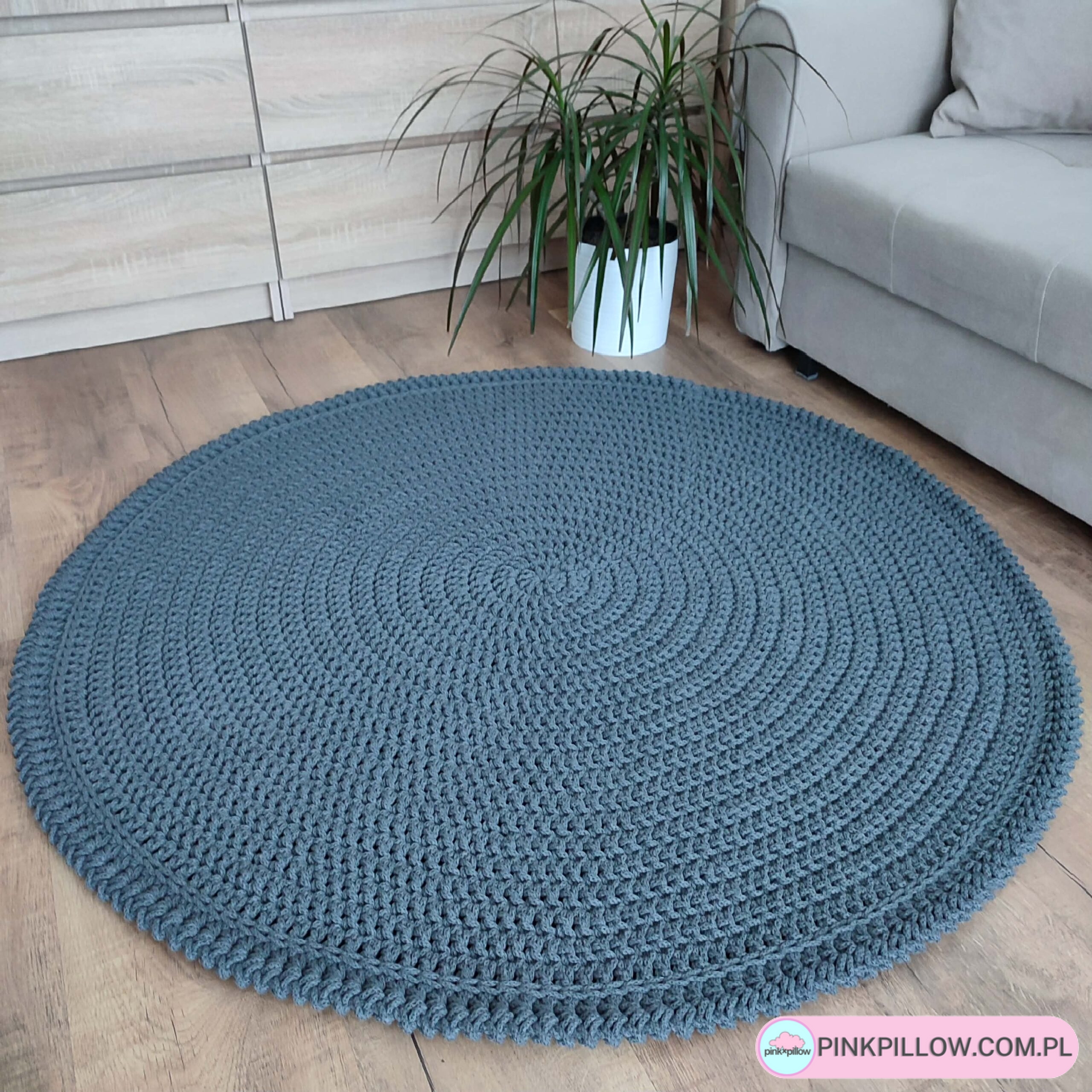 Dywan Bawełniany okrągły ze sznurka 120 cm - Różne Kolory - obrazek 2