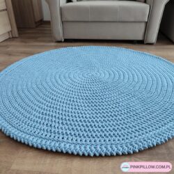 Dywan niebieski Okrągły - Średnica 130 cm