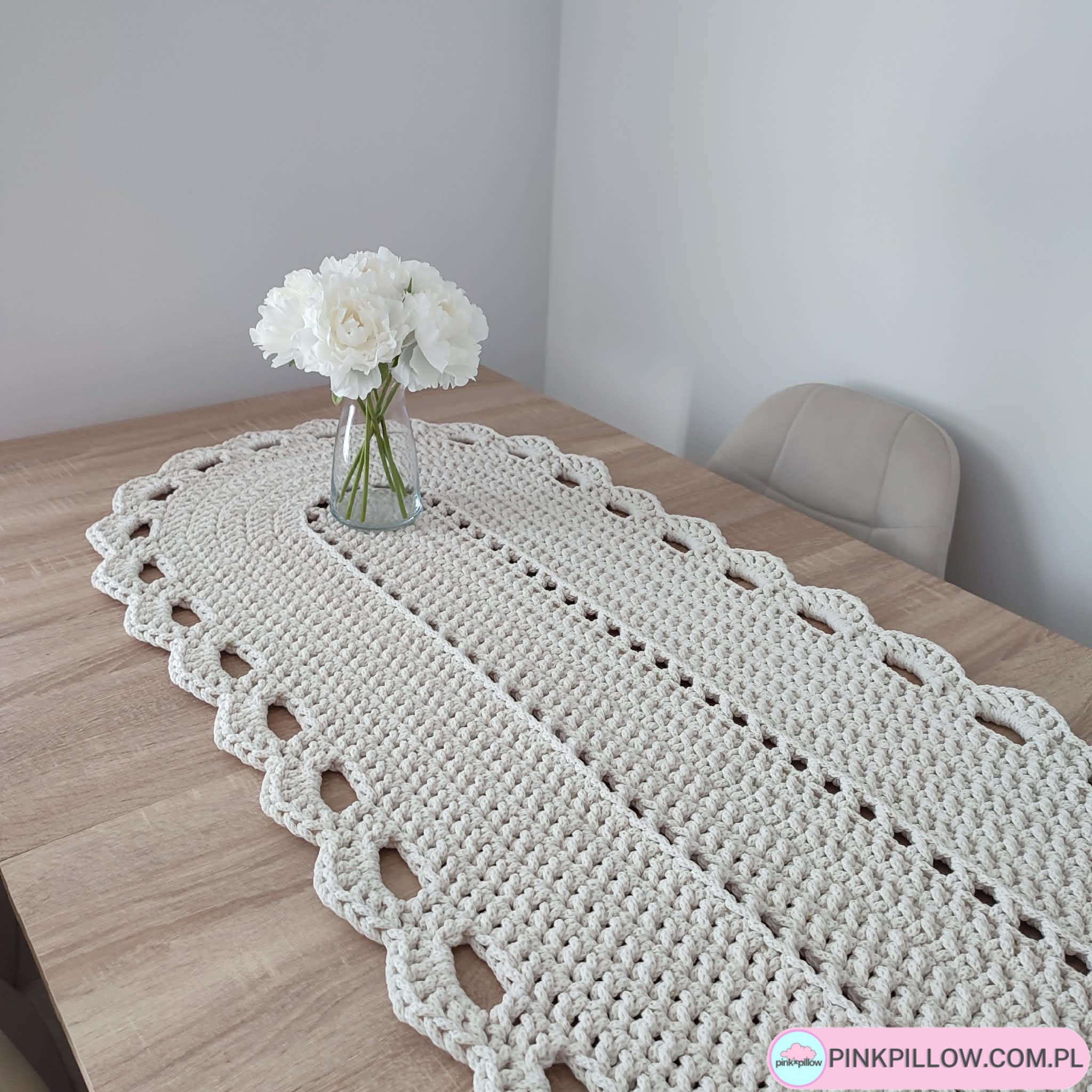 Bieżnik sznurkowy, bawełniany na stół - Wymiary 50x150 cm - Różne Kolory - obrazek 2