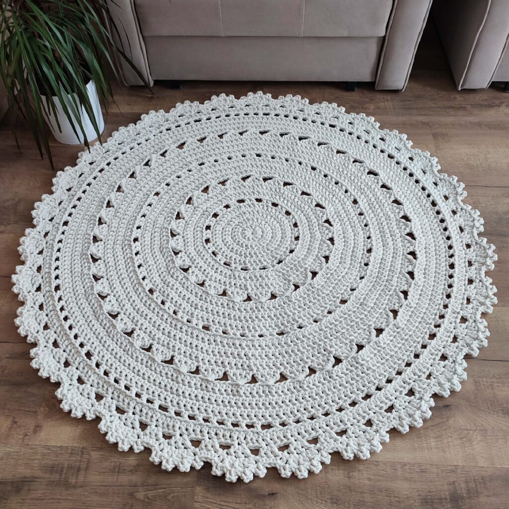 Ozdobny Dywan sznurkowy - Średnica 130 cm - Różne Kolory