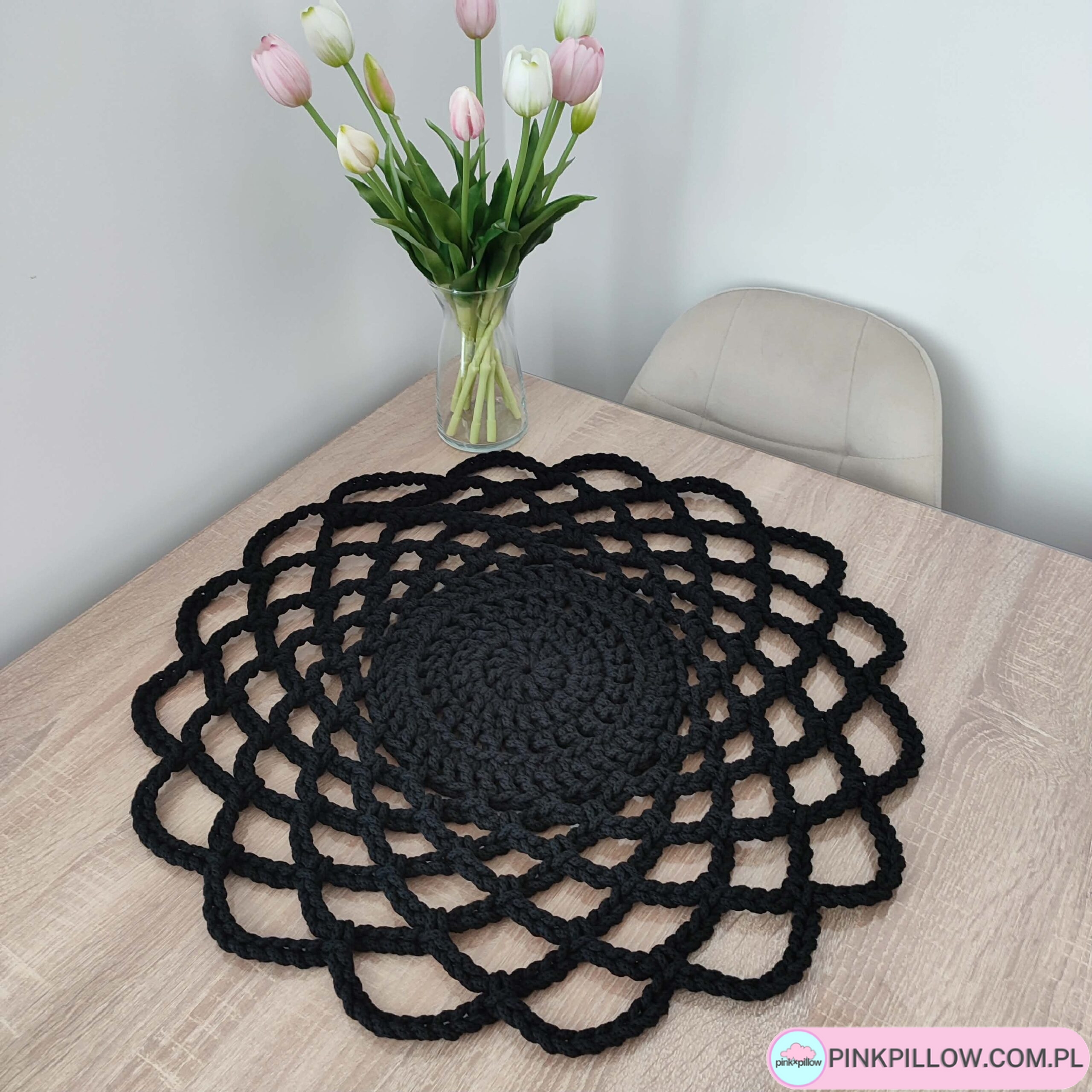 Serweta szydełkowa z pięknym wzorem 55 cm - Różne Kolory - obrazek 2