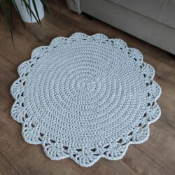 Dywan ze sznurka szydełkowy okrągły 80 cm - Różne Kolory