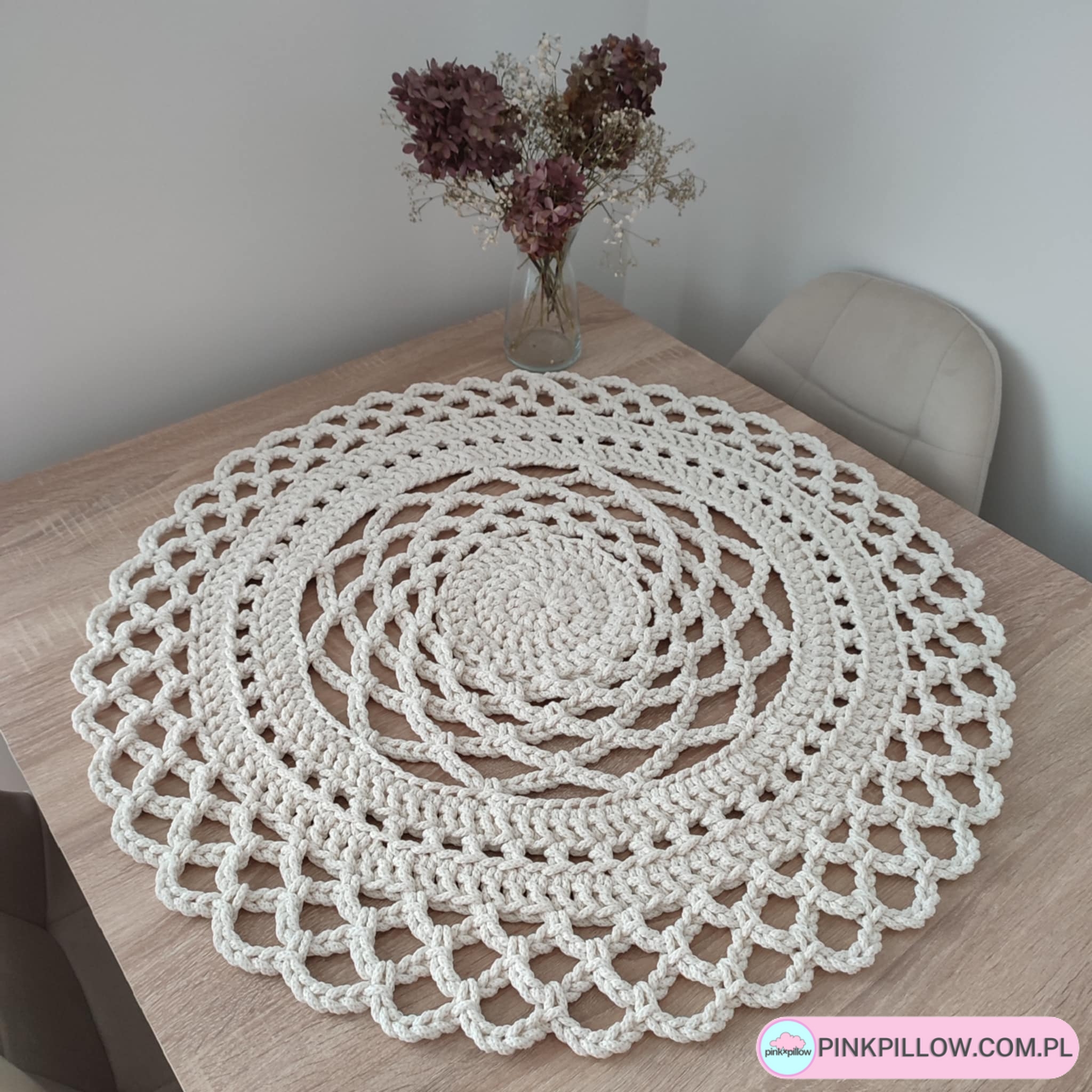 Serwetka ozdobna - Średnica 70 cm - Kolor Ecru