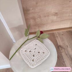 Kwadratowa Podkładka pod Kubek ze sznurka - Wymiary 16x16 cm - Kolor Ecru