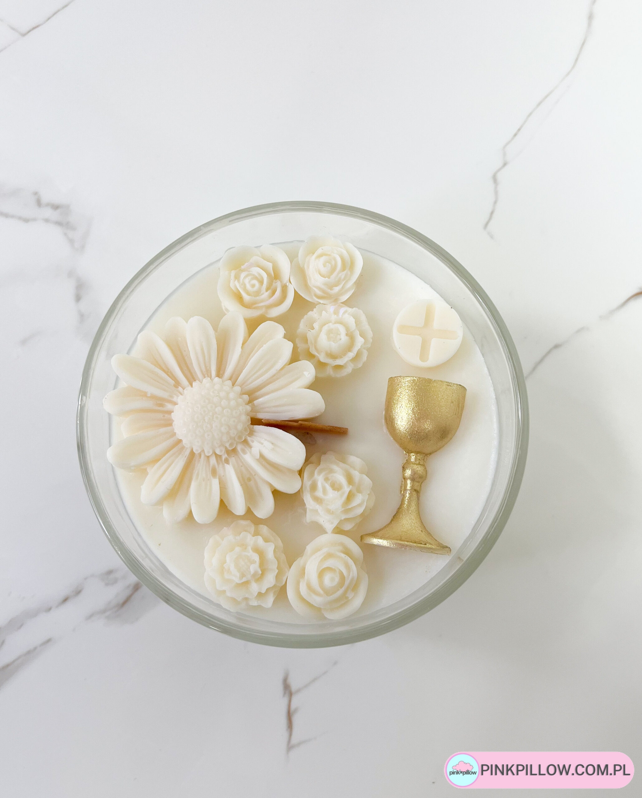 Świeca w szkle Komunijna - Różne Zapachy