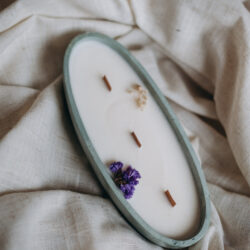 Świeca w gipsowym pojemniku "Łódź" - Zapachowa