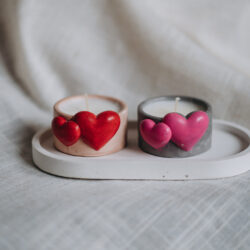 Mała świeca zapachowa w gipsowej osłonce - Serce - Różne Kolory i Zapachy