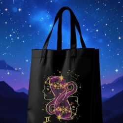 Torba bawełniana na zakupy - Znak zodiaku „Bliźnięta” - Różne Kolory
