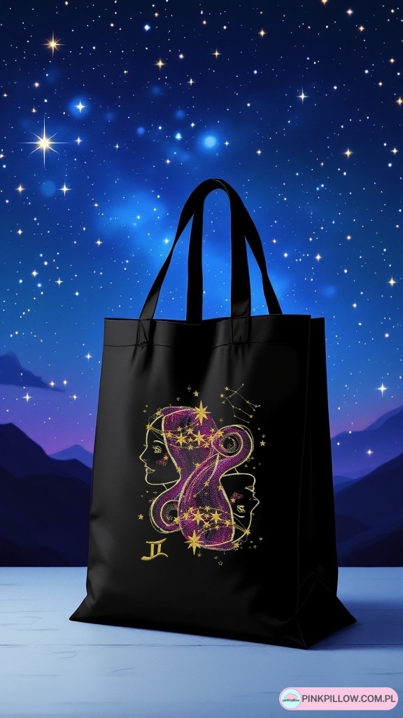 Torba bawełniana na zakupy - Znak zodiaku „Bliźnięta” - Różne Kolory