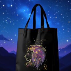 Torba bawełniana na zakupy - Znak zodiaku „Lew” - Różne Kolory