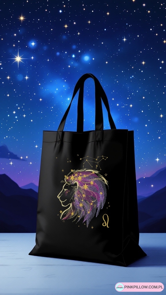 Torba bawełniana na zakupy - Znak zodiaku „Lew” - Różne Kolory