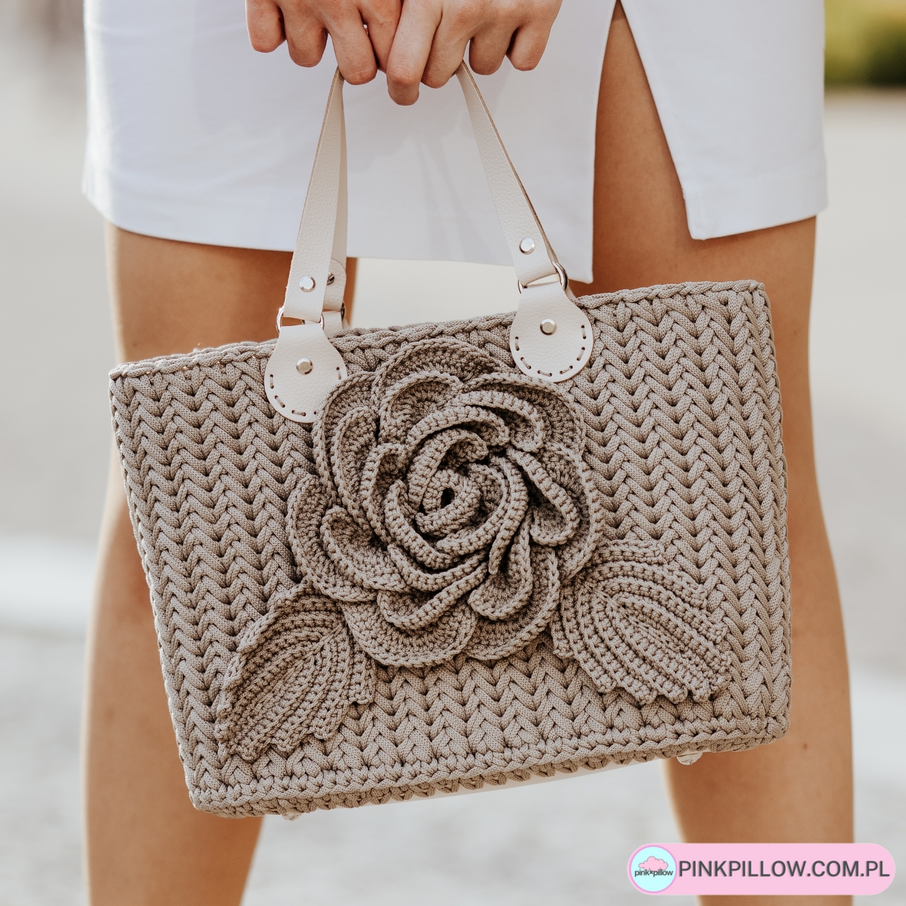 Torebka z Różą Feronia - Kolor Oliwkowa