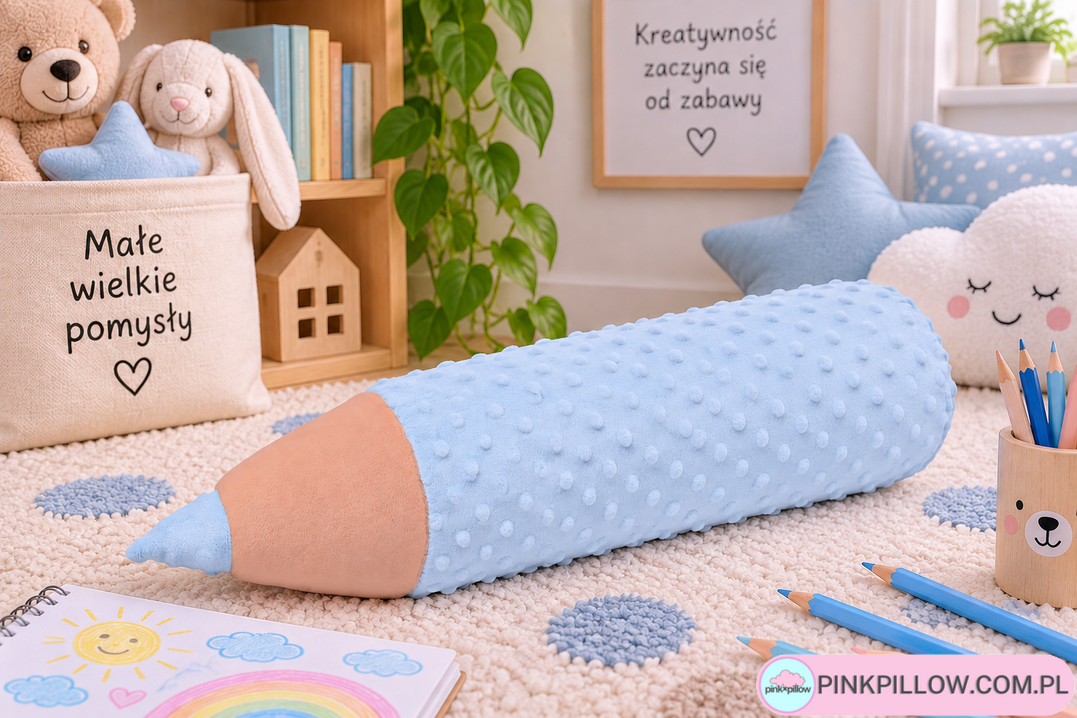 Miękka Poduszka w kształcie Kredki - Różne Kolory - obrazek 4