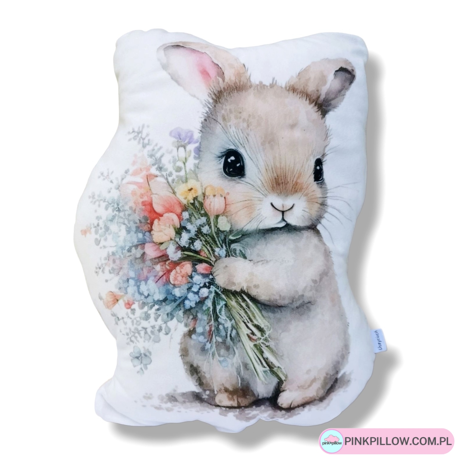 Poduszka w Słodkiego Króliczka z kwiatami