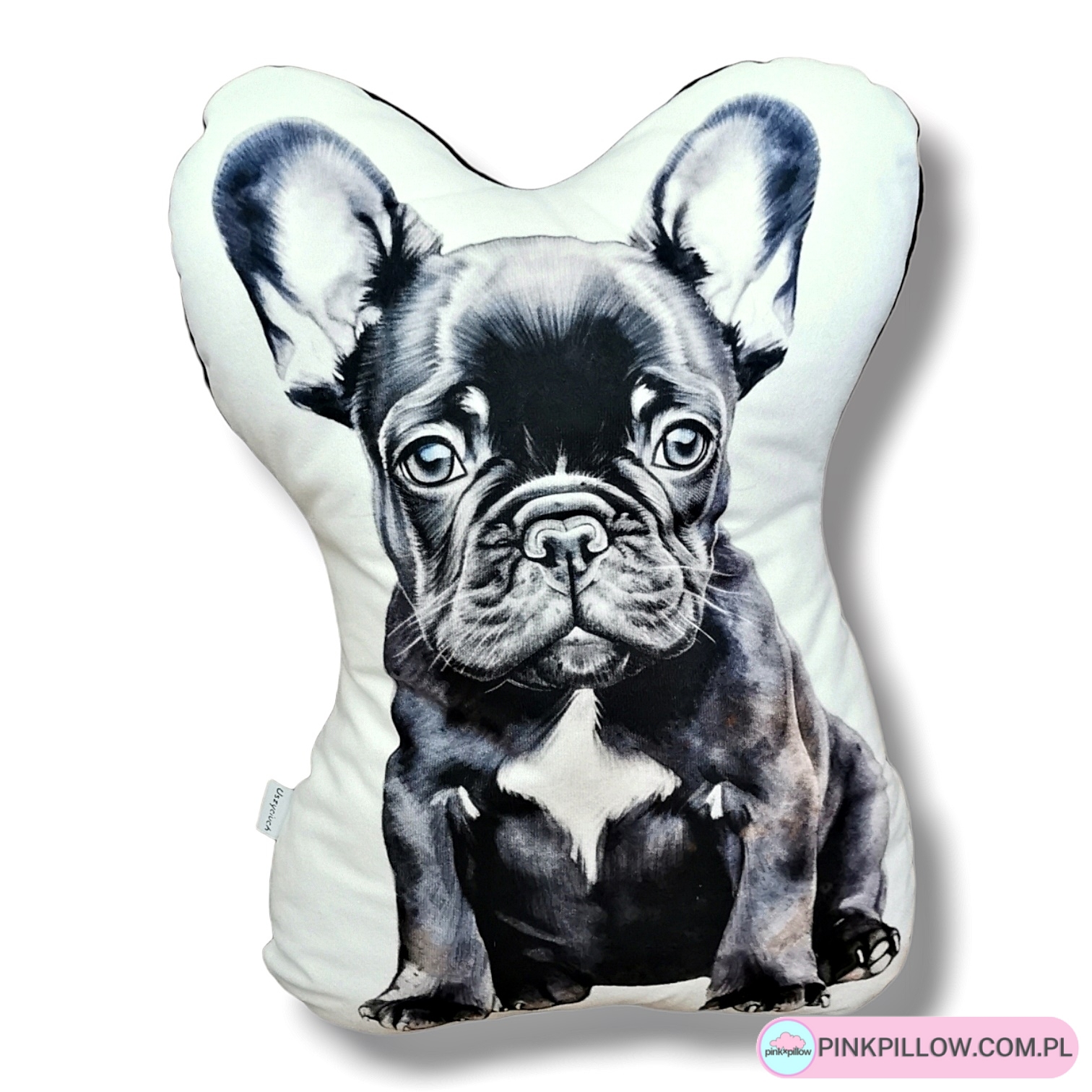 Poduszka ze zdjęciem Buldoga francuskiego Czarnego