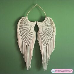 Skrzydła Anioła Makrama na sercu XXL - Kolor Ecru