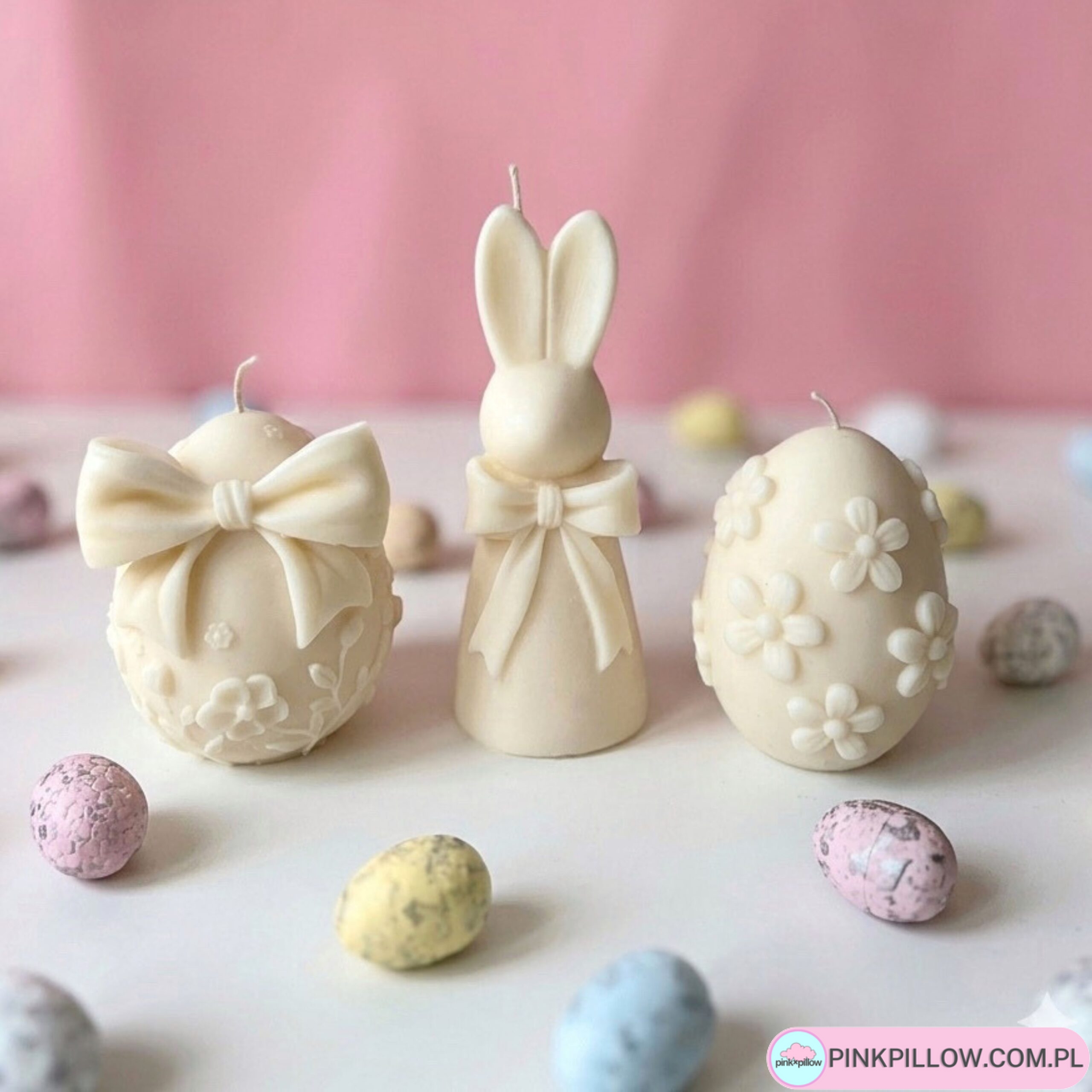 Świeczki na Wielkanoc Króliczek lub Jajko z uszami - Różne Kolory