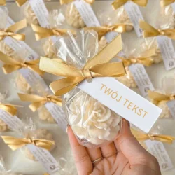 Prezenciki dla Gości Świeczka Kwiatek z Personalizacją oraz własnym Tekstem