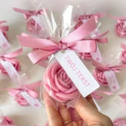 Świeczki dla Gości w kształcie Różyczki - Personalizowane